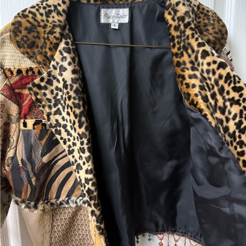 Paco Soler Patchwork Jacket With Leopard Print - image 4